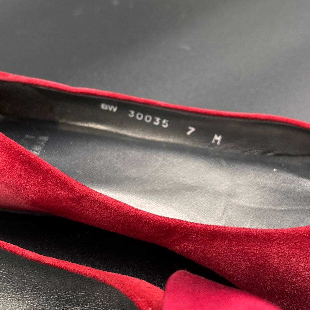 Stuart Weitzman Ballet Flats Womens 7m Ruby Red S… - image 2